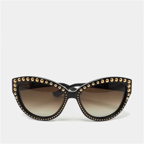 Moschino Black 30th Anniversary Special Edition Studded Cat Eye