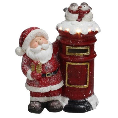 Northlight 15 5 Red And White Lighted Santa Claus Mailing Present