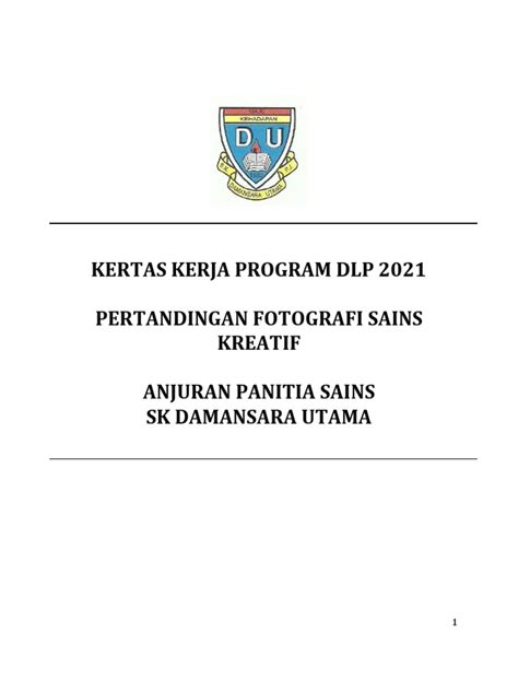 Contoh Kertas Kerja Pertandingan Fotografi Sains Kreatif Pdf