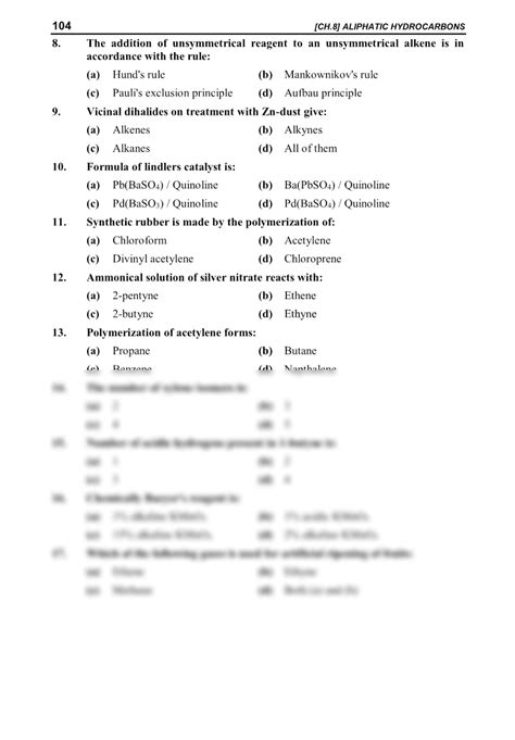 SOLUTION Chapter 8 Chemistry Aliphatic Hydrocarbons Notes 12th Class