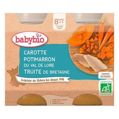 Babybio Pot Carotte Potimarron Truite X G Pour Bebes Des Mois