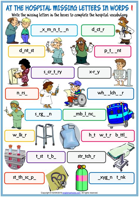 Kids Vocabulary Health Problems Hospital Play Learn English For Kids ...