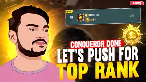 CONQUEROR DONE LET S PUSH FOR TOP 100 RANKING BGMI HULK LIVE