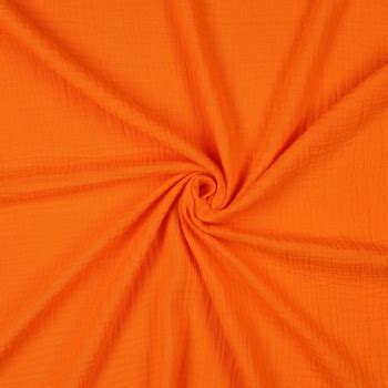 Stofftanten Neon Orange Musselin Double Gauze 100 Baumwolle