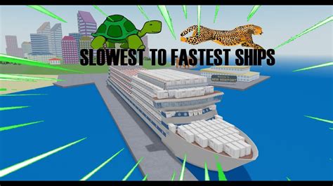 Slowest To Fastest Ships In Cruise Ship Tycoon Roblox Youtube