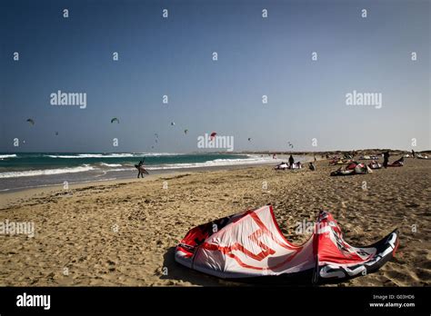 Cape Verde Kite Beach Kite Surfing Water Sports Stock Photo Alamy