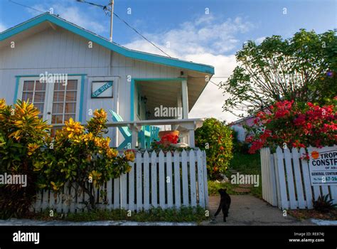 Typical Loyalist House Hope Town Elbow Cay Abacos Bahamas Stock