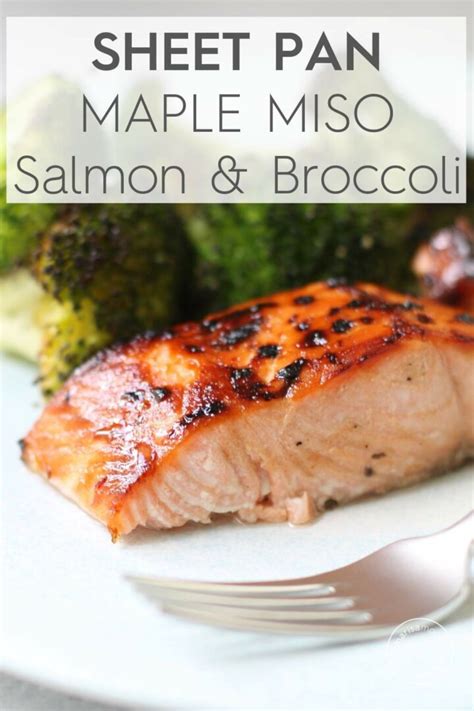 Sheet Pan Maple Miso Glazed Salmon Broccoli Marisa Moore Nutrition