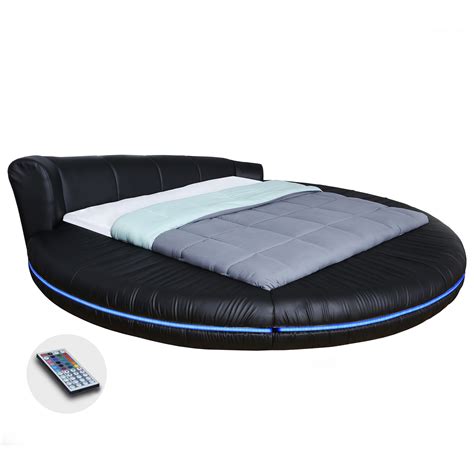 Round Black Platform Bed Queen King Angelees Furniture And Mattress