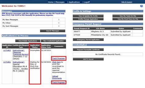 13. Check Status of Your Application