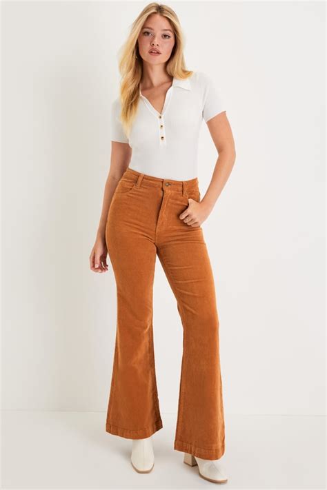 Rollas East Coast Tan Cord Corduroy Pants High Rise Pants Lulus