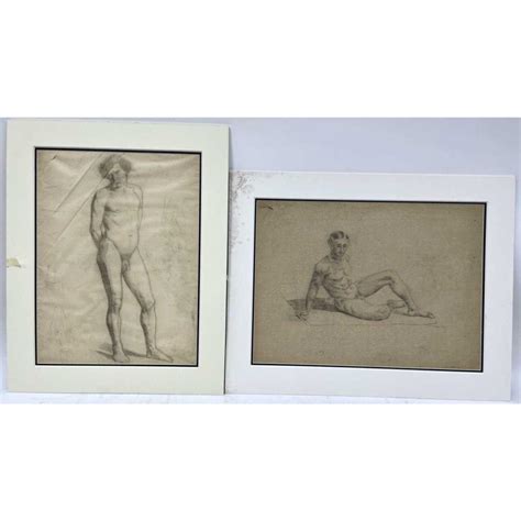 Sold At Auction Henry Leland Henry Leland 2 Nude Pencil Drawings Attribution