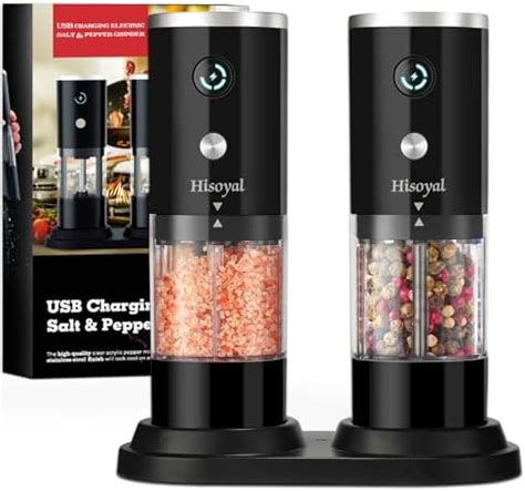 Amazon Electric Salt And Pepper Grinder Set Gravity Rechargeable