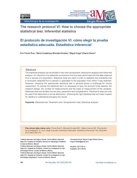 El protocolo de investigación VI cómo elegir la prueba estadística