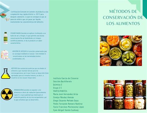 Calaméo Triptico Maneras De Conservar Los Alimentos