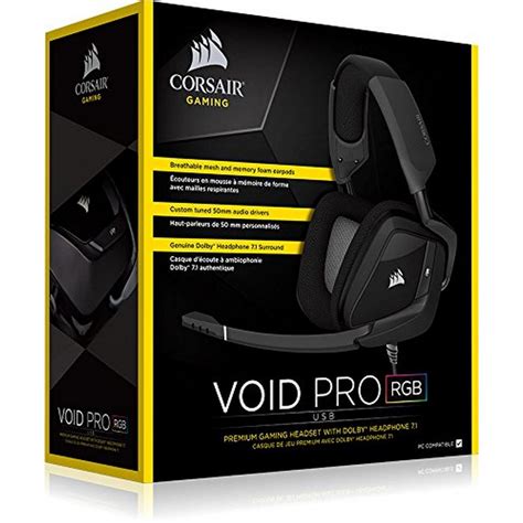 Corsair VOID Pro RGB USB Dolby 7 1 Auriculares Gaming Negro