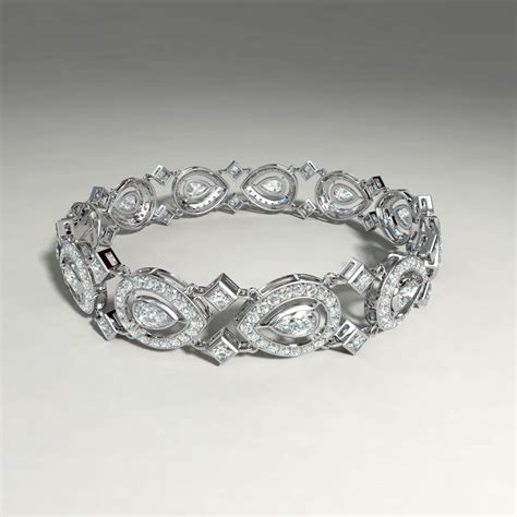 Diamond Tennis Bracelet V1 Free 3d Model Obj Stl Free3d