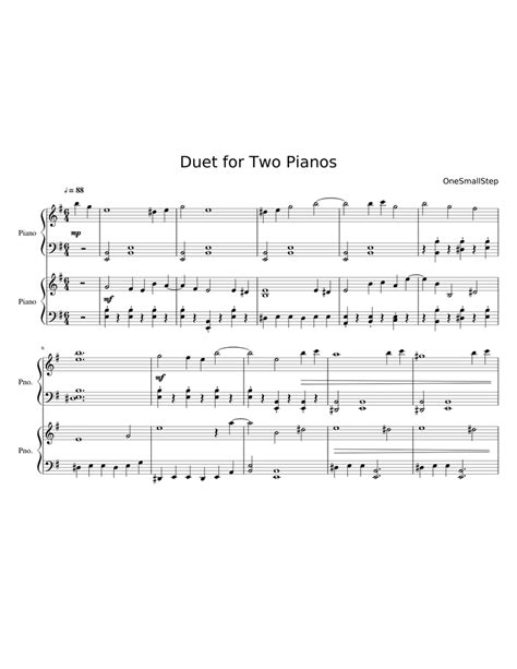 Duet For Two Pianos Sheet Music For Piano Piano Duo