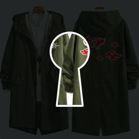 2020 Anime Naruto Cosplay Jacket Trench Robe Akatsuki Cloak Halloween