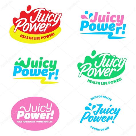 Colorful Vector Juicy Power Logo Design Templates Elements with splashes Stock Vector Image by ...