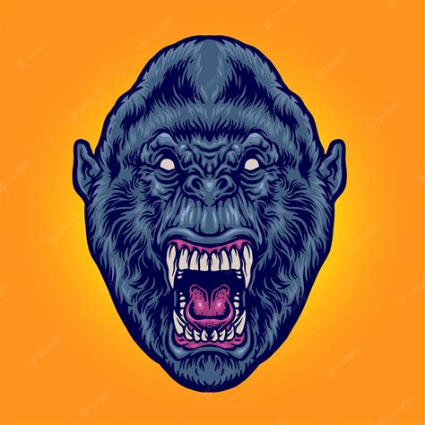 Premium Vector Angry Gorilla Head