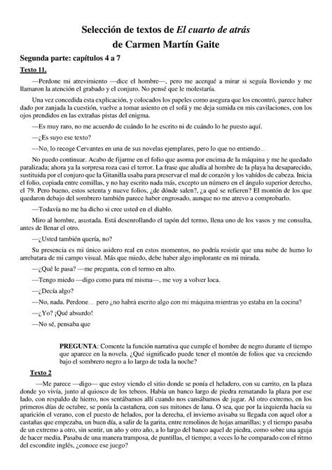 Textos El cuarto de atras 2 Selección de textos de El cuarto de atrás