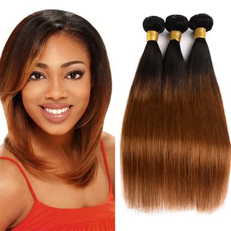 Amazon Ombre Bundles Human Hair Brown Bundles Straight Human Hair