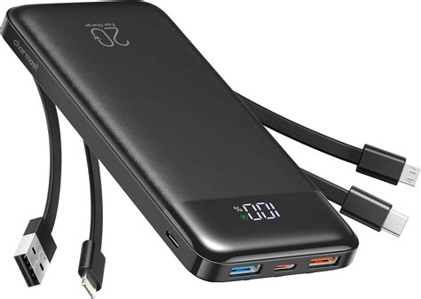 Amazon Vrurc Portable Charger Mah Built In Cable Fast