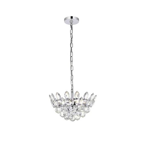 Timeless Home 14 In 3 Light Chrome Pendant Light Elp2208d14c The Home Depot