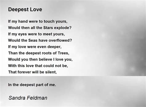 Deepest Love Deepest Love Poem By Sandra Feldman