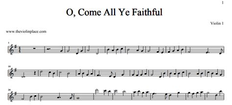 O Come All Ye Faithful Free Sheet Music The Violin Place