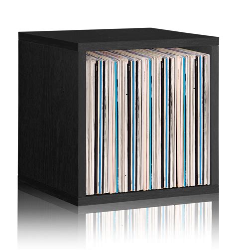 Black Vinyl Record Album Storage Cube And Stackable Shelf Way Basics