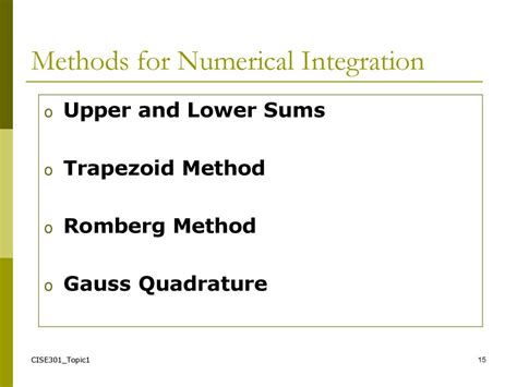 Cise 301 Numerical Methods Topic 1 Introduction To Numerical Methods