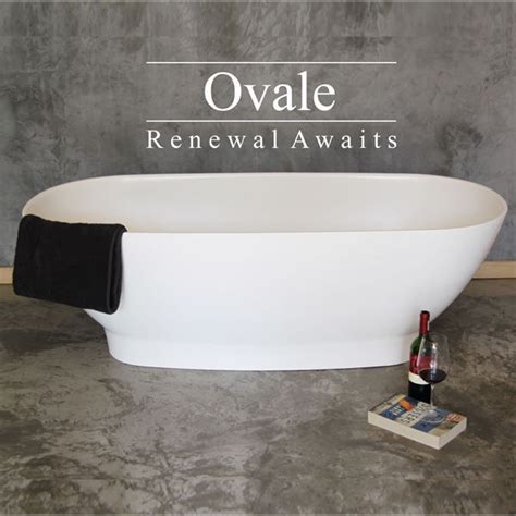 Ovale Thrucolour Arctic Matt White Freestanding Bath Basin Combo