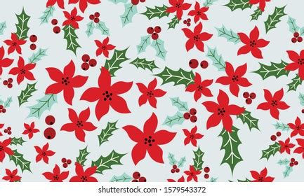 Beautiful Christmas Floral Pattern Elegant Red Stock Vector Royalty