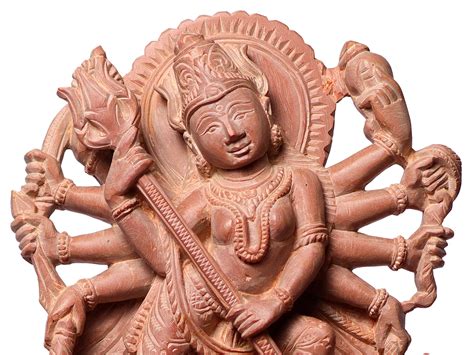 Goddess Durga Killing Mahishasura By Trident Exotic India Art