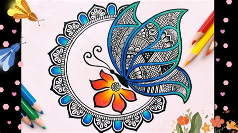 Butterfly Mandala Art How To Draw Butterfly Mandala Art For Beginners