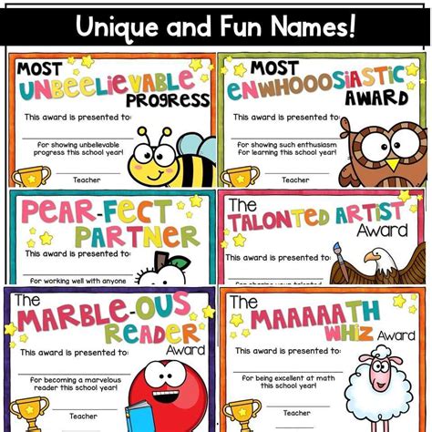 End Of The Year Student Awards Editable And Punny Tejedas Tots