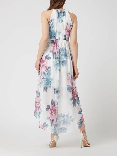 Jake S Cocktail Vokuhila Abendkleid Mit Floralem Muster Ecru Online