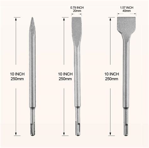 SUNGATOR Juego De Cinceles SDS Plus Para Martillo Rotativo 3 Piezas