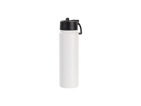 Engraving Blanks 22oz 650ml Powder Coated SS Flask W Wide Mouth Straw