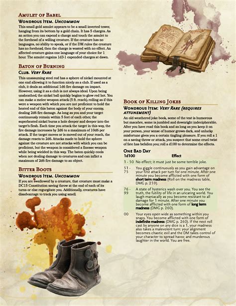 DnD 5e Homebrew — MAgnificent Magic Items by Vecna_Is_My_Co-Pilot...