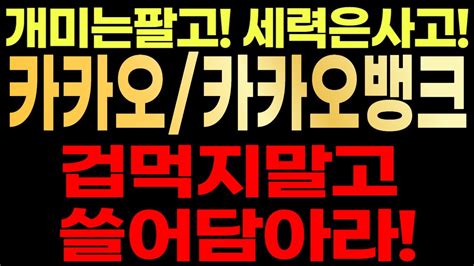 카카오카카오뱅크🚨 개미는팔고 세력은사고 겁먹지말고 쓸어담으세요 Youtube