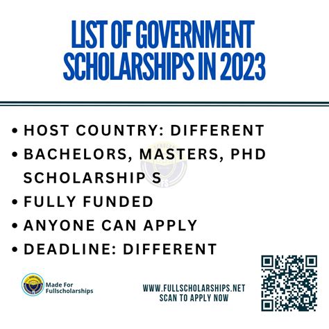 List Of Fully Funded Government Scholarships In 2023 2024 Full List Of