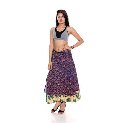 Reversible Sari Silk Magic Wrap Skirts Womens Silk Beach Wrap Skirt