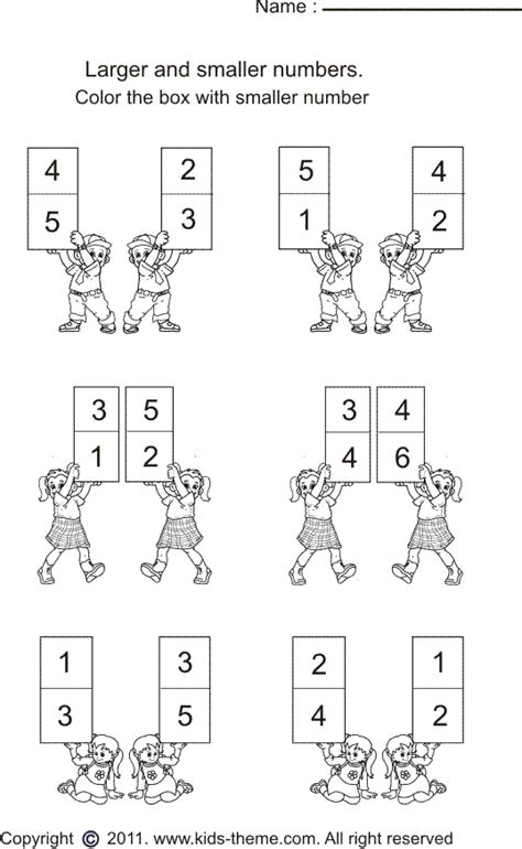 Bigger And Smaller Numbers Worksheet Worksheets For All Free