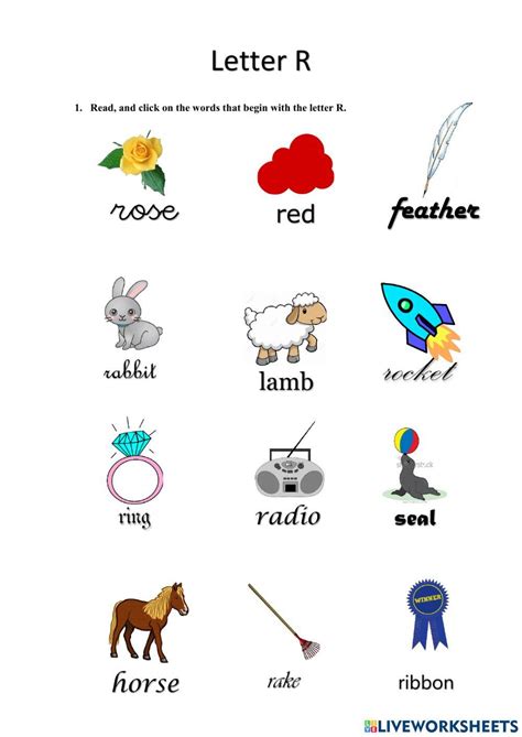 Reading Words With Beginning R Worksheet Live Worksheets