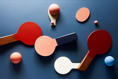 Ping Pong Puck And Red Ping Pong Paddle On Table Background High