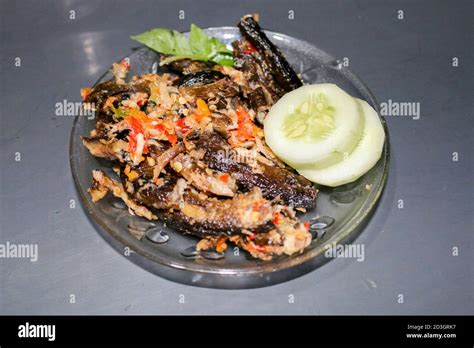 Sambal Belut Or Spicy Fried Eel Delicious Traditional Food From