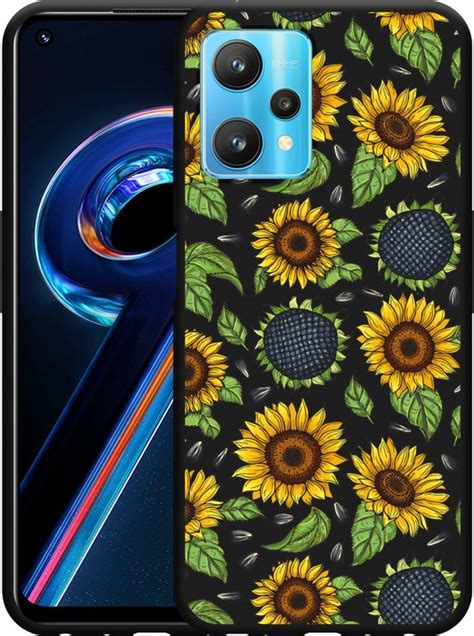 Hoesje Geschikt Vooor Realme Pro Zwart Sunflowers Bol